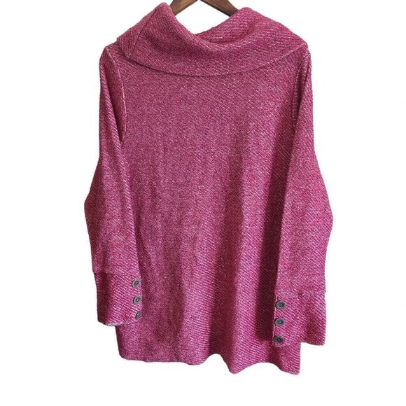Soft Surroundings Sweater Womens 1X Plus Size Tunic Cowl Neck Langley Pullover L - Picture 2 of 5